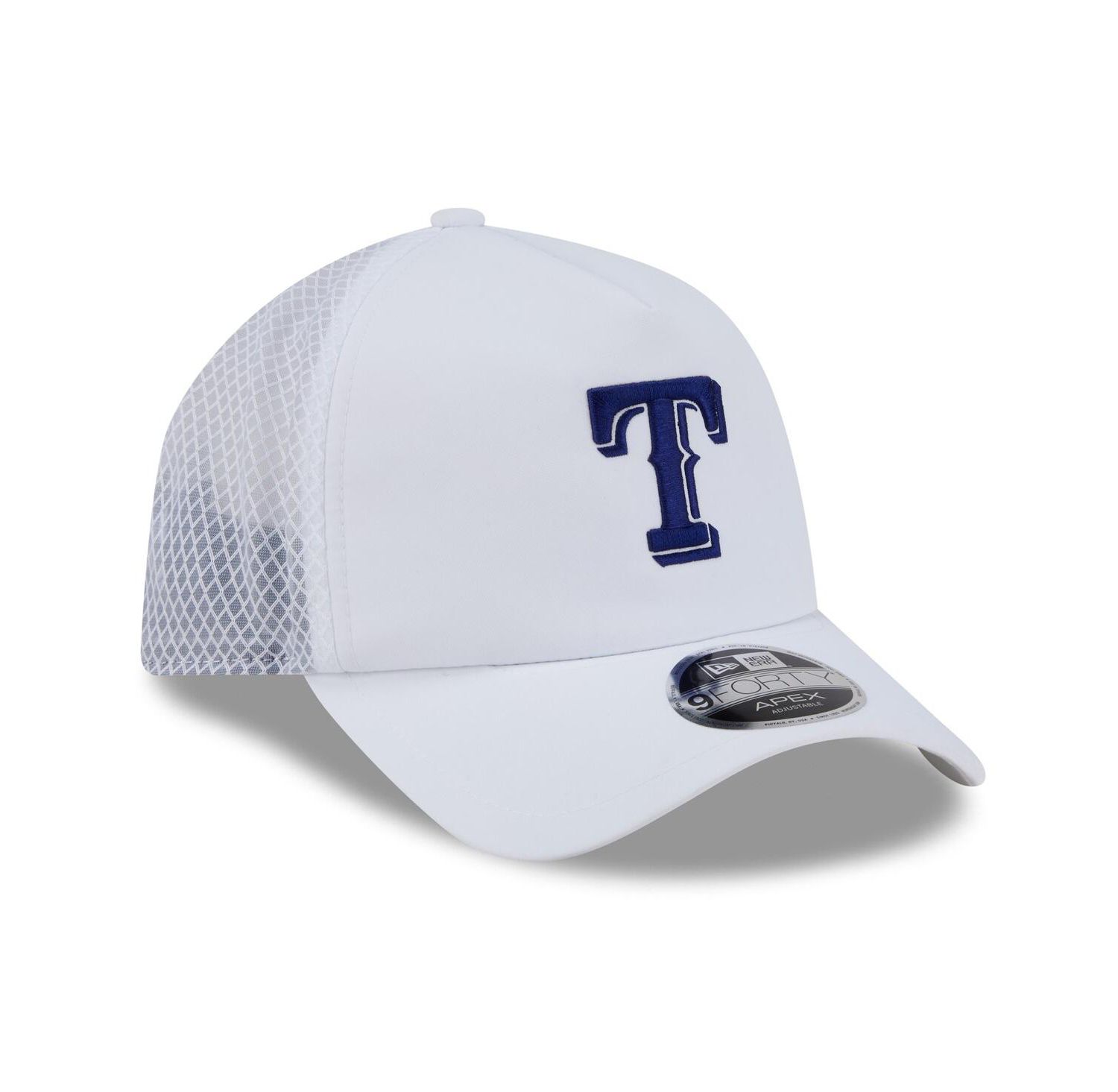 Men's White Texas Rangers 2026 Batting Practice Apex 9FORTY Adjustable Trucker Hat