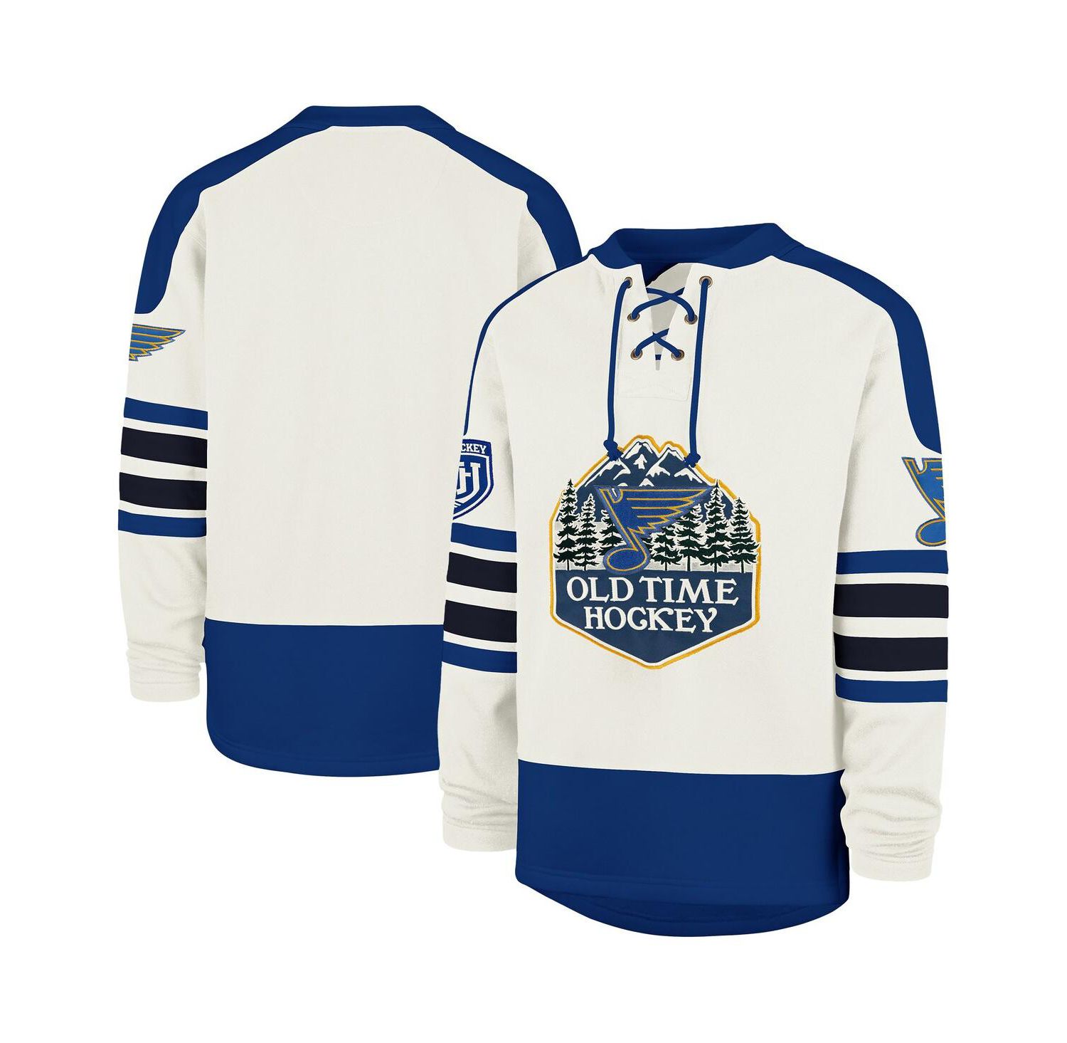 Men's Cream St. Louis Blues Pond Hockey Trio Eternal Lacer Sweatshirt