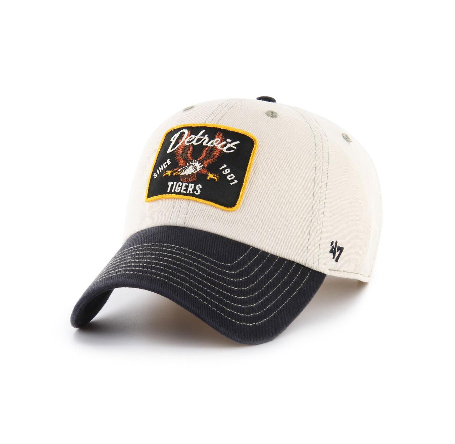 Men's Natural/Black Detroit Tigers Keepsake Collection Clean Up Adjustable Hat