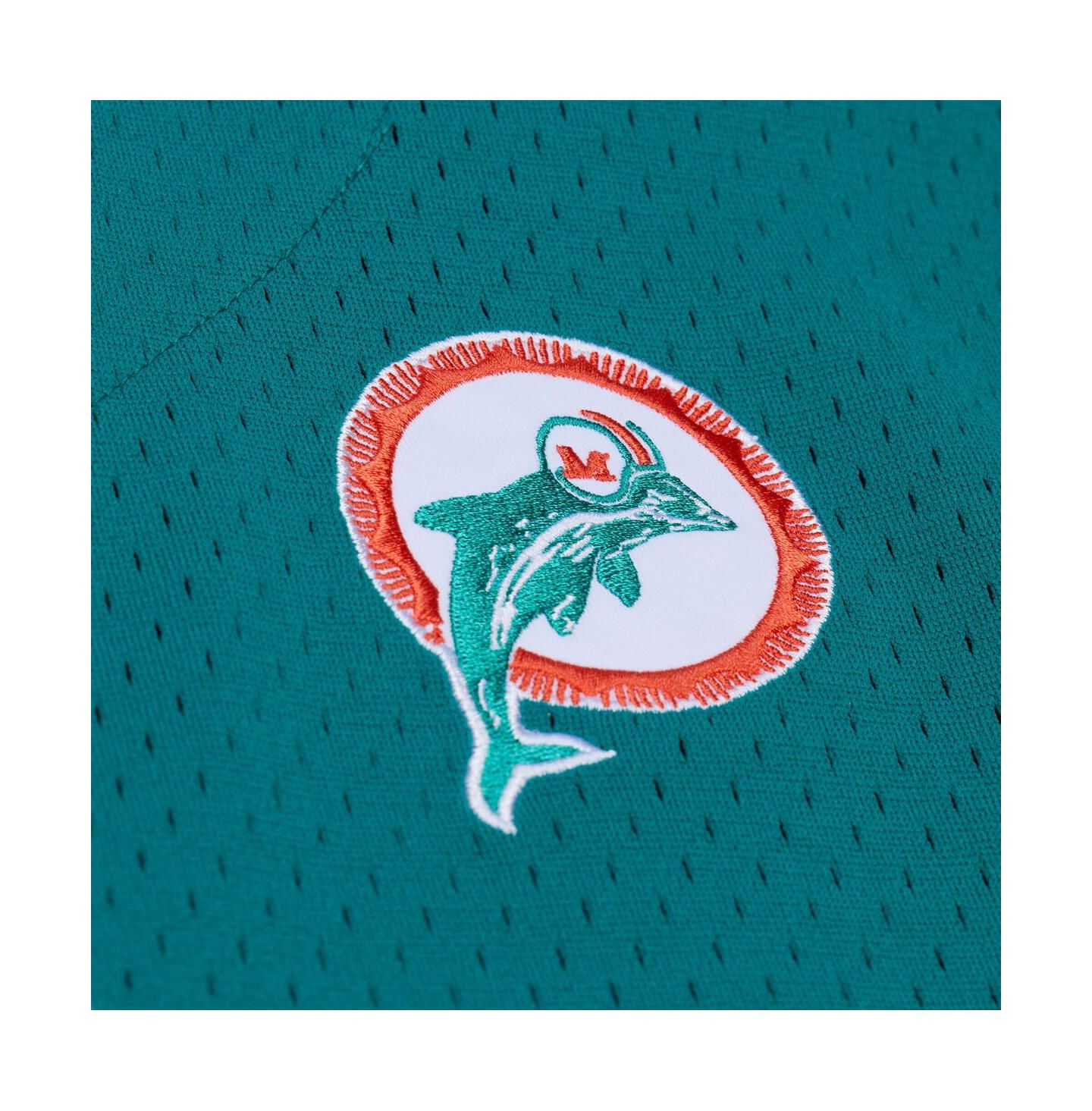 Мужской топ Mitchell & Ness Aqua Miami Dolphins Head Coach Mesh Full-Button Fashion Jersey — фото 2