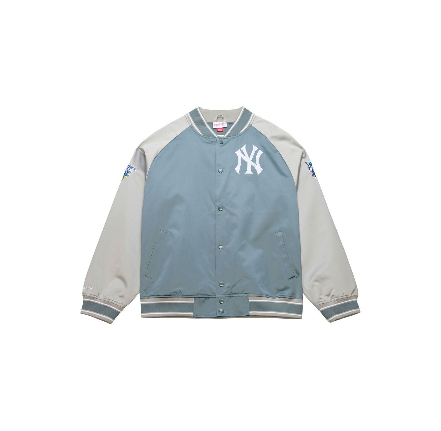 Men's Gray New York Yankees Thunderstorm Head Coach Lightweight Satin Full-Snap Jacket