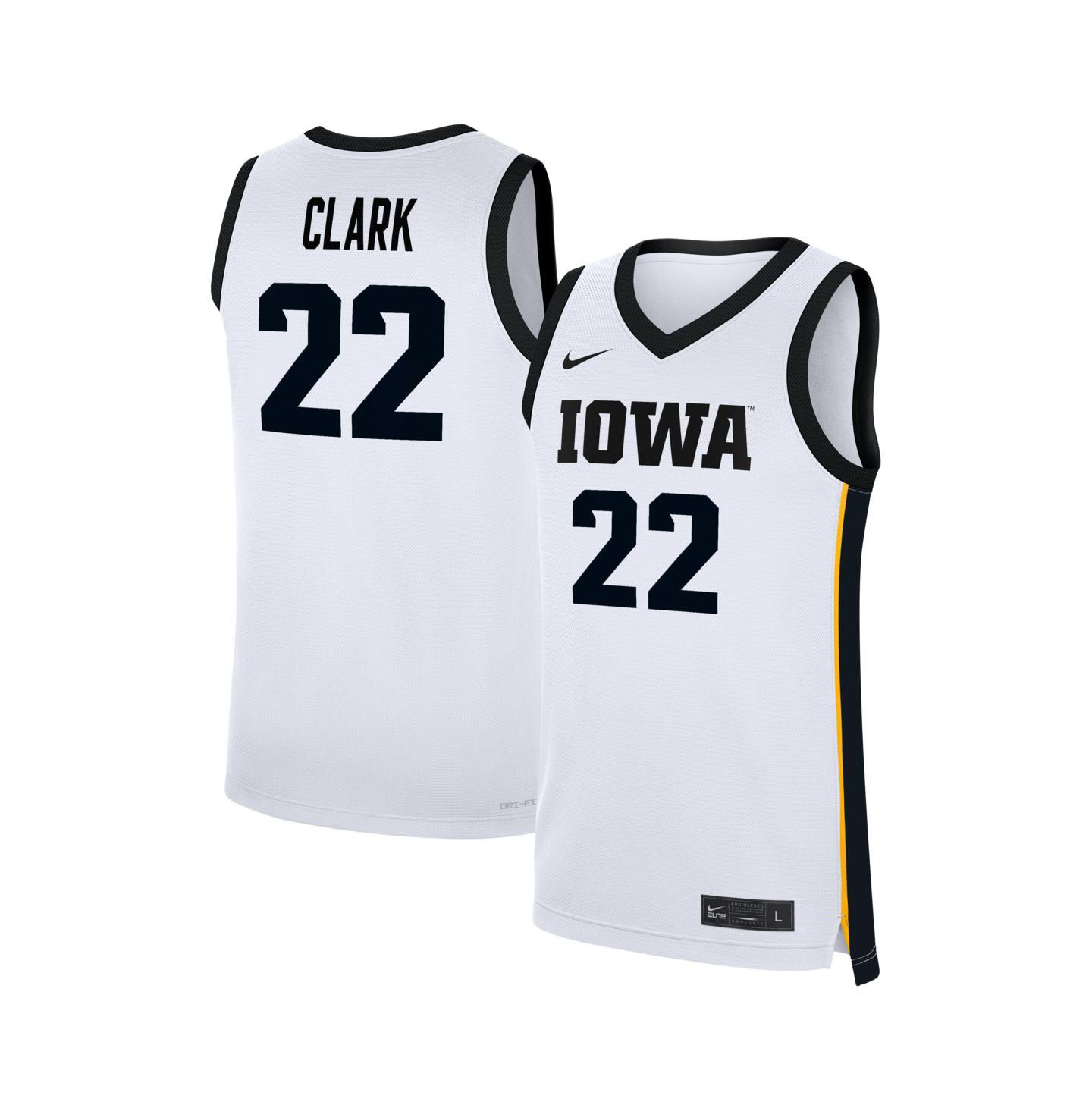 Мужской топ Nike Caitlin Clark White Iowa Hawkeyes Home Basketball Replica Jersey — фото 1