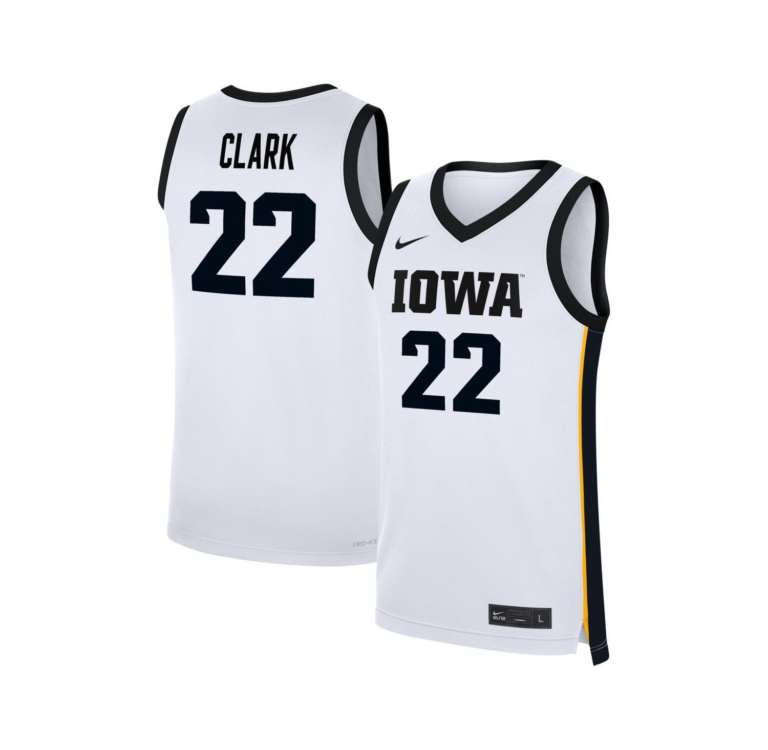 Men's Caitlin Clark White Iowa Hawkeyes Home Women's Basketball Replica Jersey