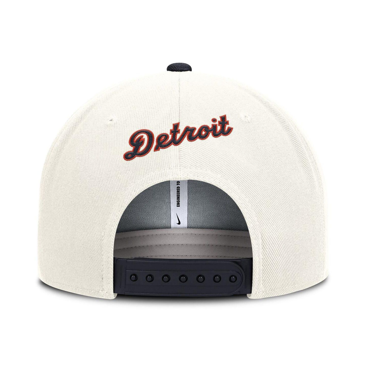 Мужская кепка Nike Cream/Navy Detroit Tigers Cooperstown Pro Dri-FIT Snapback Hat — фото 2