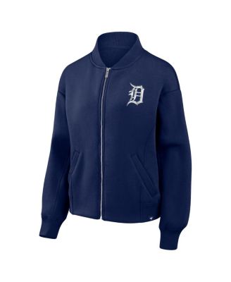 Women's Navy Detroit Tigers Oversized Rage Against Full-Zip Jacket