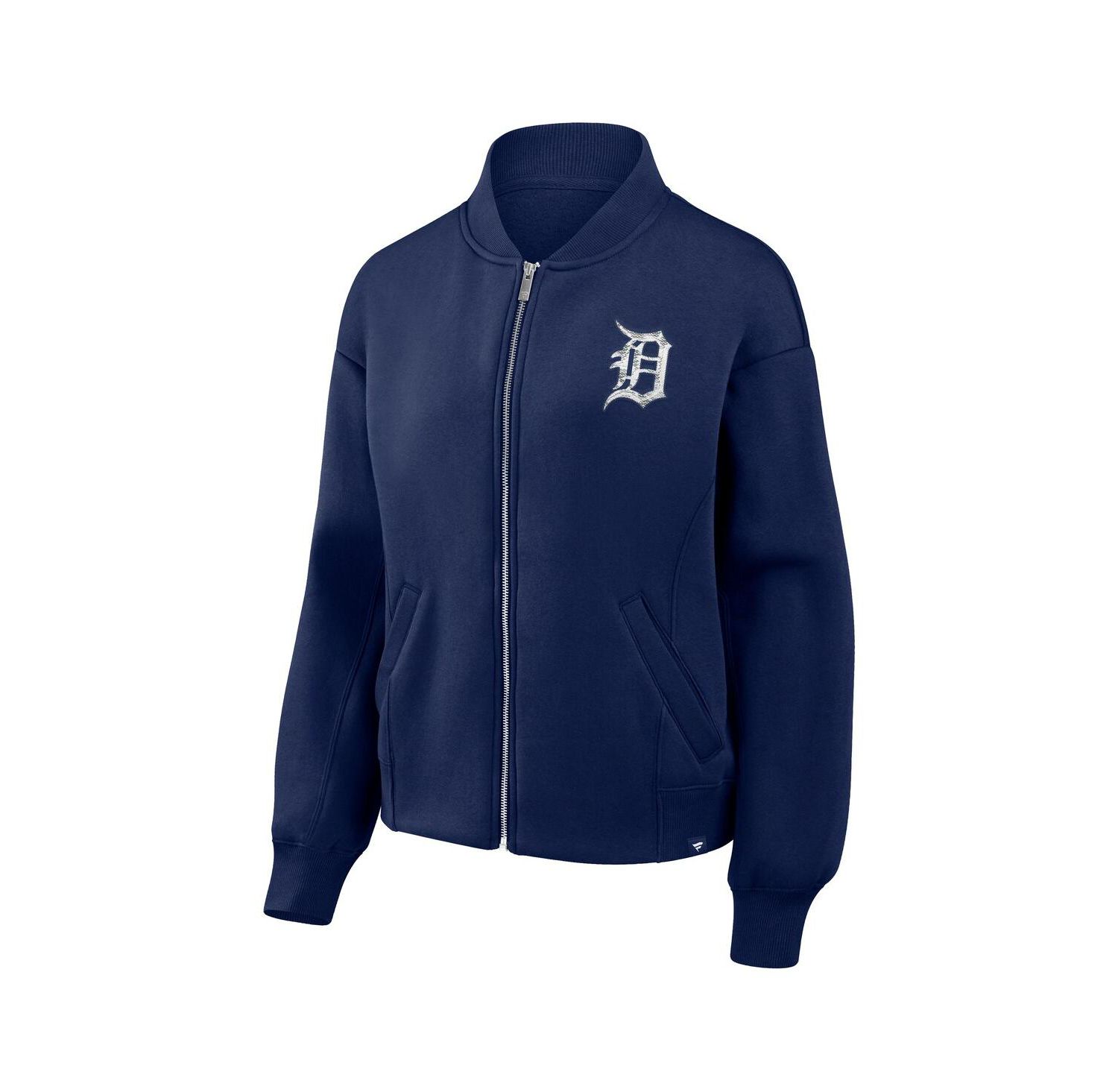 Women's Navy Detroit Tigers Oversized Rage Against Full-Zip Jacket