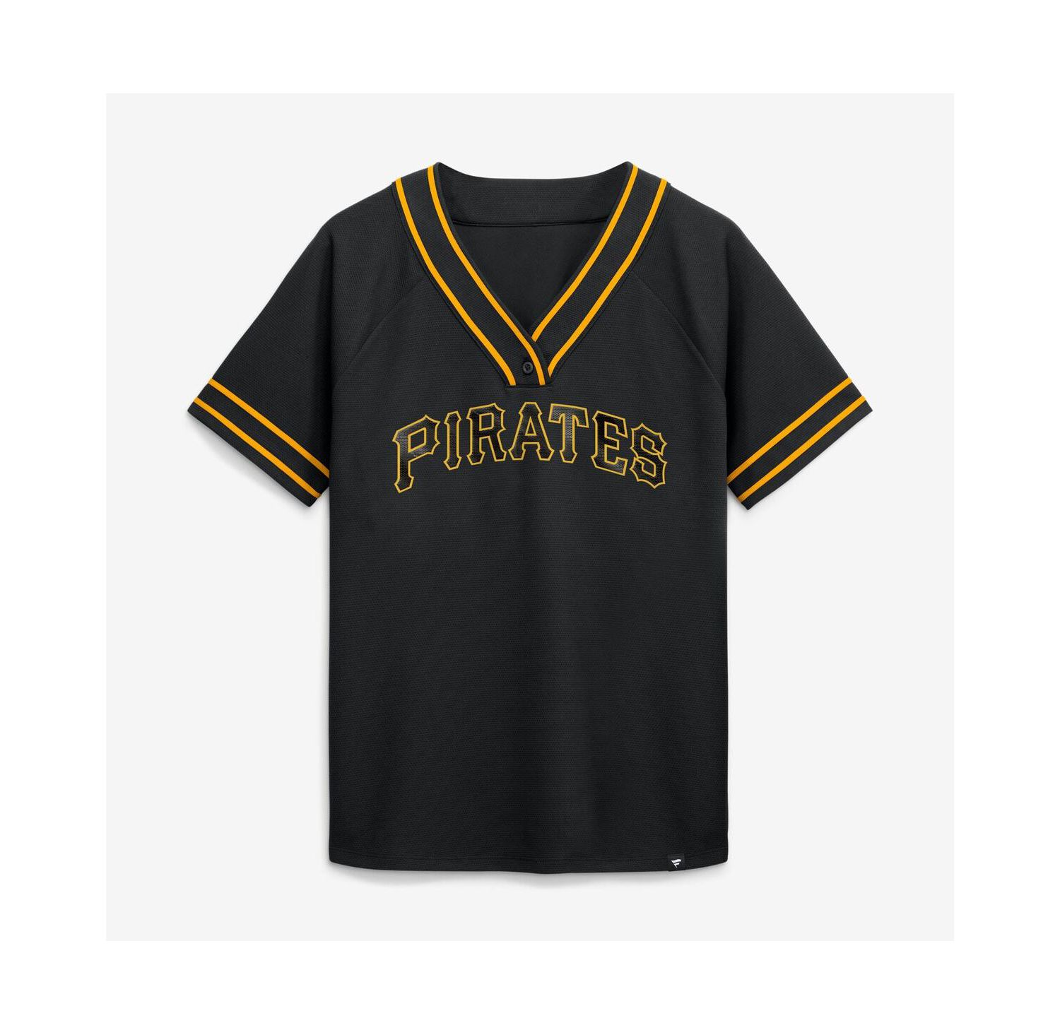 Women's Black Pittsburgh Pirates Diva Race Ahead Raglan V-Neck T-Shirt