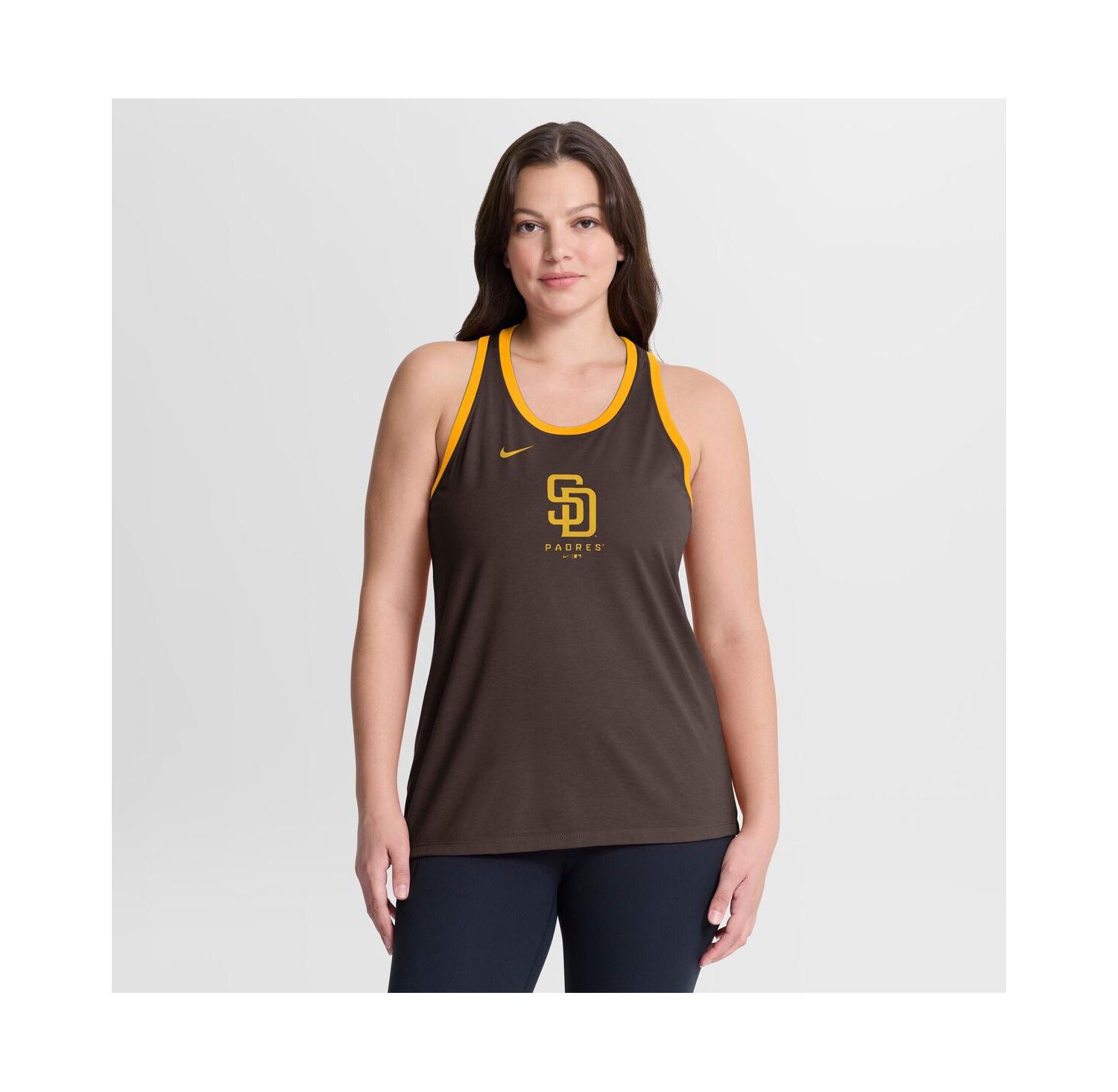 Women's Brown San Diego Padres Tri-Blend Dri-FIT Racerback Tank Top
