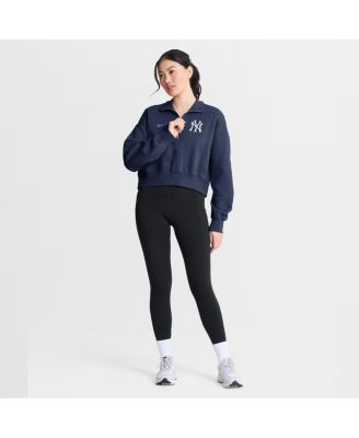 Women's Navy New York Yankees Primetime Phoenix Fleece Half-Zip Sweatshirt