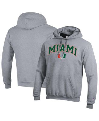 Men's Heather Gray Miami Hurricanes Arch Over Logo Pullover Hoodie