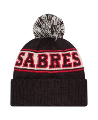 Men's Black Buffalo Sabres Retro Cuffed Knit Hat with Pom