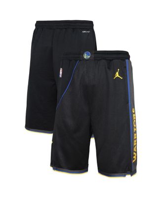 Big Boys and Girls Black Golden State Warriors Authentic Statement Edition Swingman Shorts