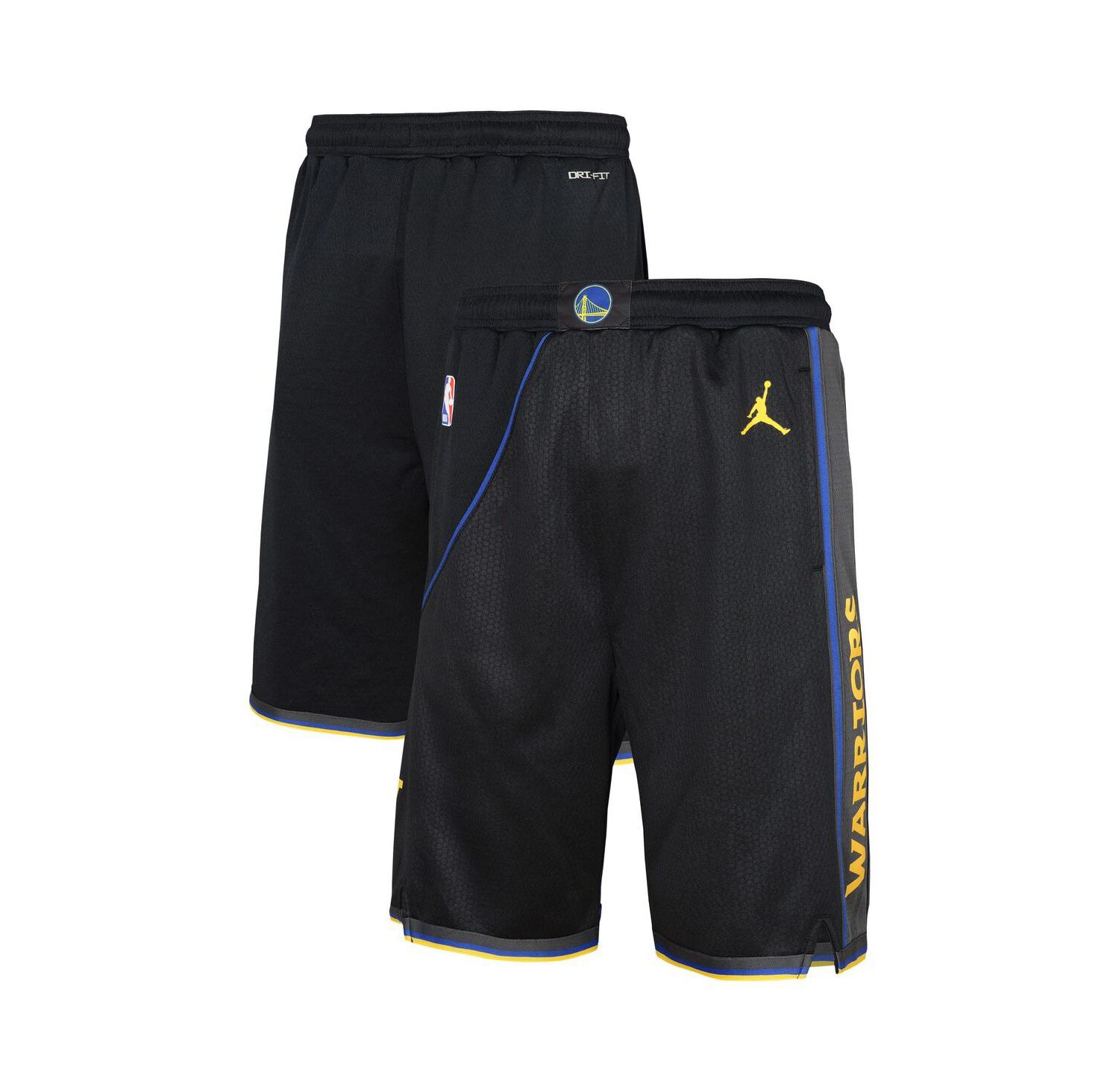Big Boys and Girls Black Golden State Warriors Authentic Statement Edition Swingman Shorts