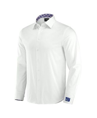 Men's White New York Giants Man-In-Motion Long Sleeve Button-Up Dress Shirt