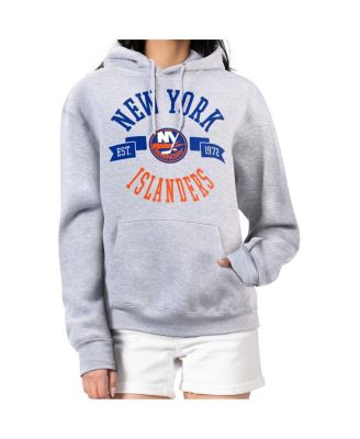 Women's Heather Gray New York Islanders City Graphic Fleece Pullover Hoodie