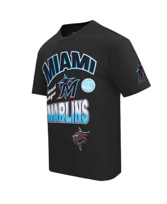Men's Black Miami Marlins Turn It Up Dropped Shoulder T-Shirt