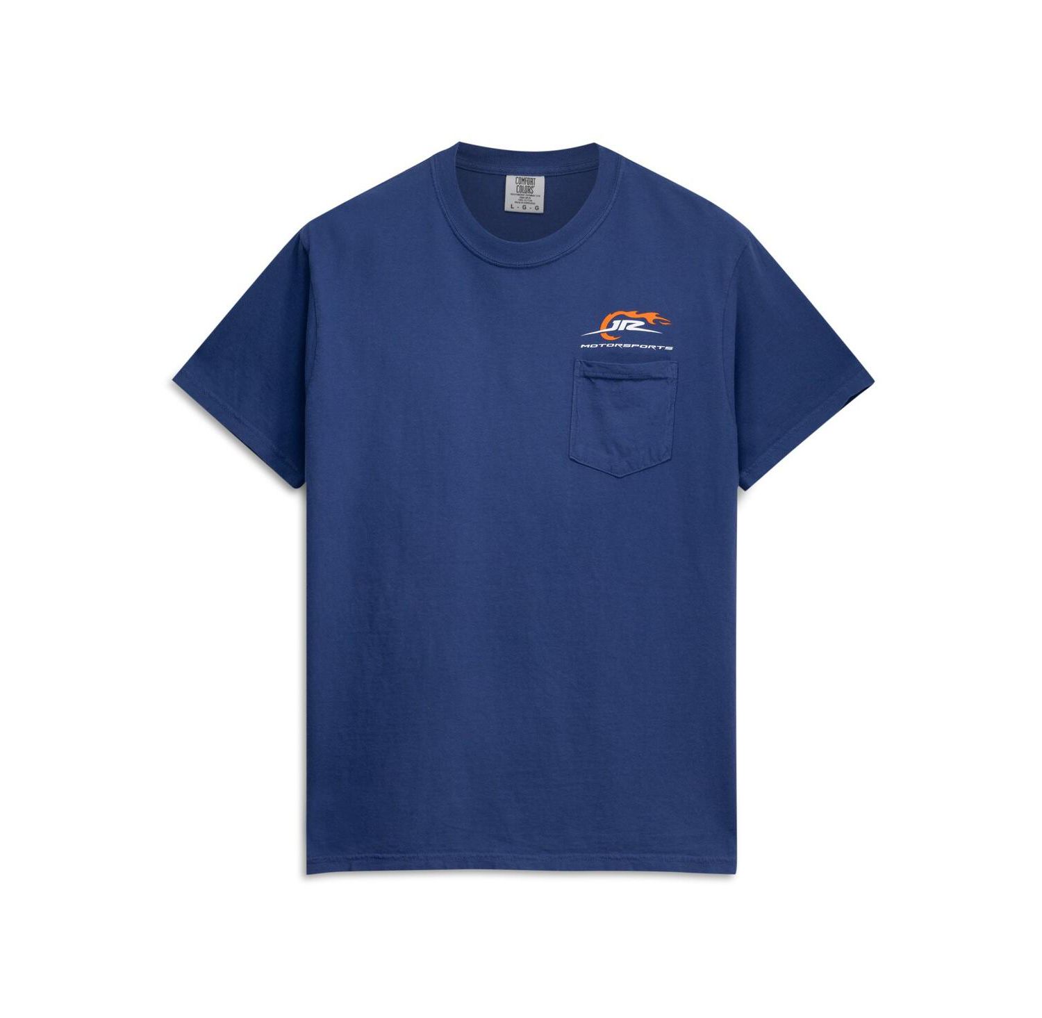Men's Navy Stock Car Racing Team Pocket Heavyweight T-Shirt