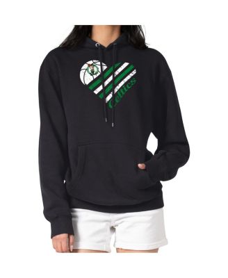 Women's Black Boston Celtics Heart Pullover Hoodie