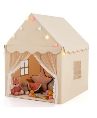 Kids Playhouse Tent with Star Lights and Mat