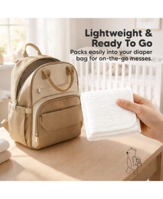 5-Pack Lyra Muslin Baby Washcloths, Large 12x12, Soft Absorbent Cotton Muslin Wash Cloths, Burp Rags, Face Cloth Towel