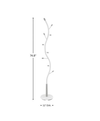 Metal Standing Coat Rack with 9 Hooks, Stable Round Base and Elegant Branch Design, Perfect for Coats and Hats for Entryway, Hallway