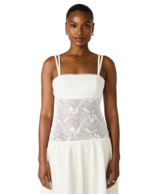 Juniors' Braided Strap Square Neck Midi Dress