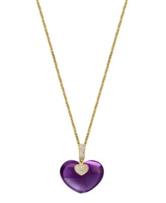 Amethyst (1/4 ct. t.w.) & Diamond (1/5 ct. t.w.) Necklace in 18k Rose Gold