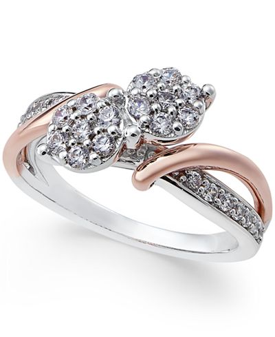 Two Souls, One Love® Diamond Anniversary Ring (1/2 ct. t.w.) in 14k White and Rose Gold