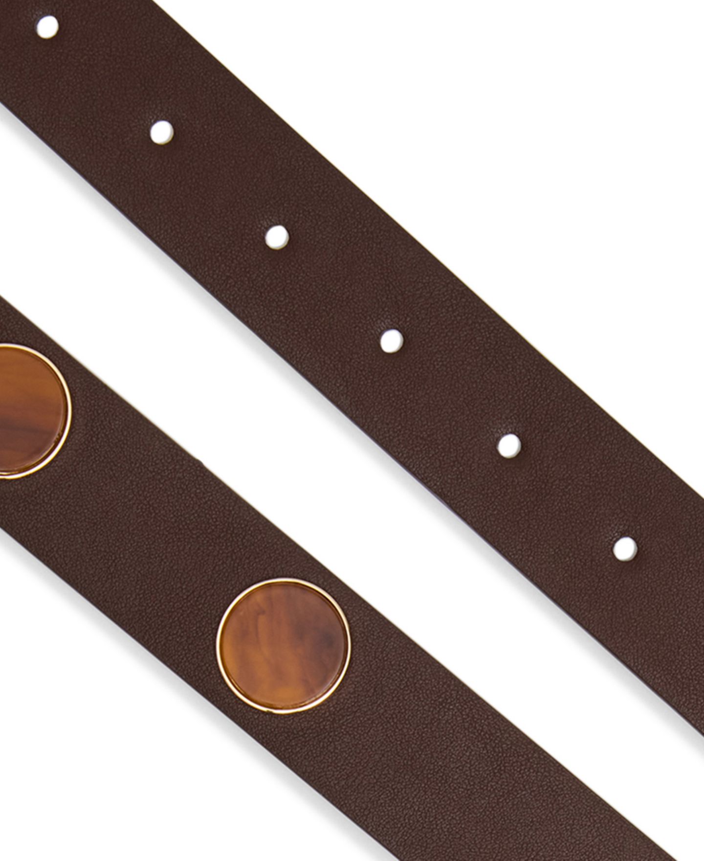 Мужской ремень Steve Madden Polyurethane Resin Stud Belt, цвет: Шоколадный — фото 3