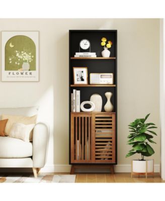 Tall 70" Bookcase 5-Tier with Adjustable Storage Shelf