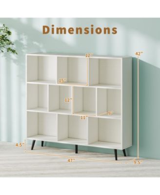 10-Cube Organizer Bookcase with Sturdy Metal Frame