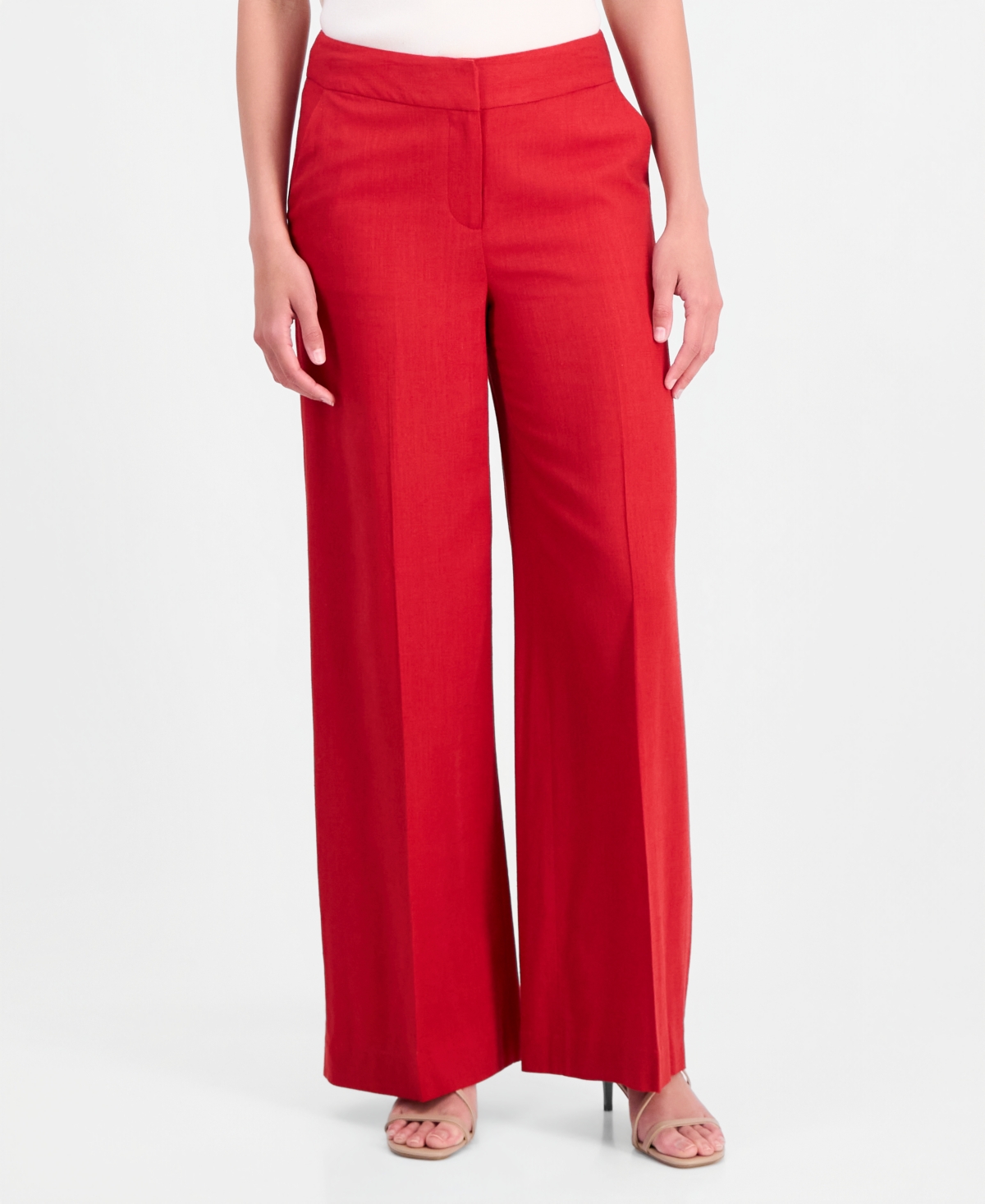 Tahari Asl Women's Mid-rise Wide Leg Pants