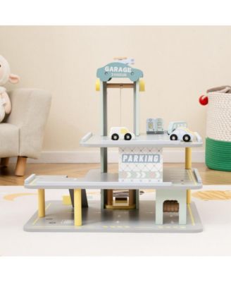 Parking Garage Playset with 4 Cars and Helicopter