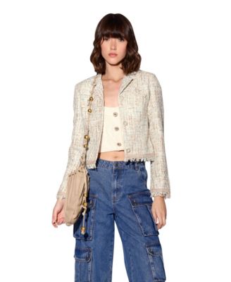 Women's Veronica Notch-Collar Boucle Tweed Jacket