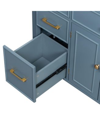 36" Bathroom Vanity with Ceramic Sink, Freestanding Cabinet with Tip-Out & Side Drawers, Adjustable Shelf, Modern Storage.