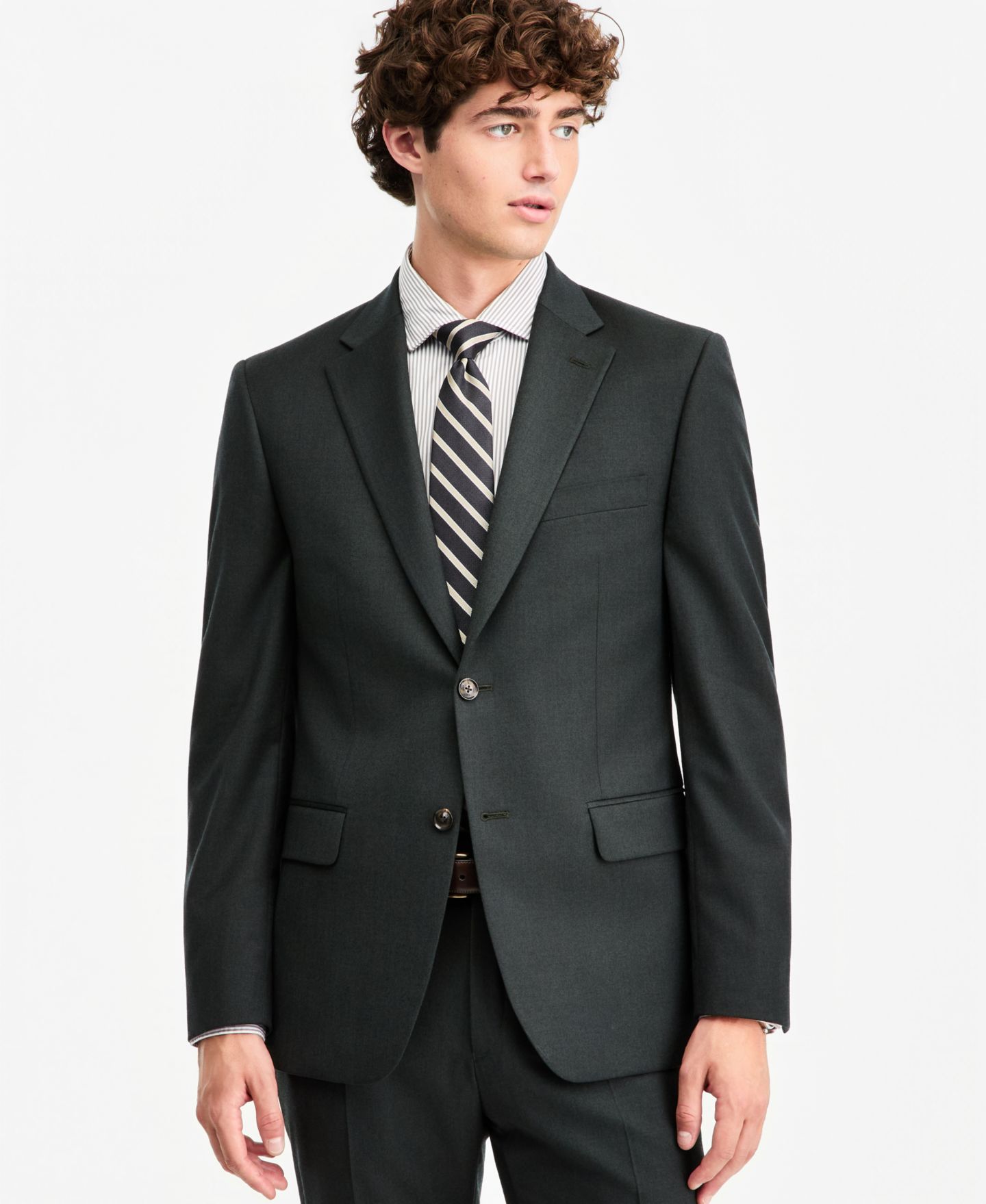 Мужской пиджак Tommy Hilfiger Modern-Fit Flannel Suit, цвет: Тёмный зелёный — фото 1