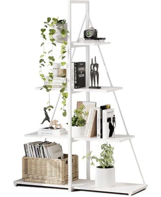gaomon Sailboat Shaped Bookshelf, 4-Tier Ladder Book Shelf, Nautical ...