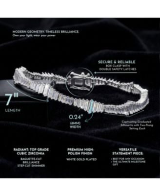 Elegant White Gold Plated CZ Brilliant Tennis Bracelet