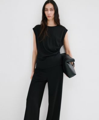 Women's Elastic Waist Straight-Fit Pants