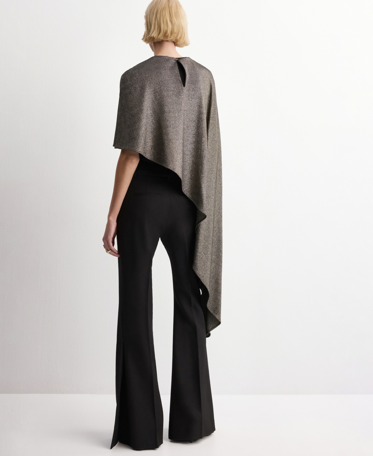 Mango Women's Asymmetrical Lurex Cape