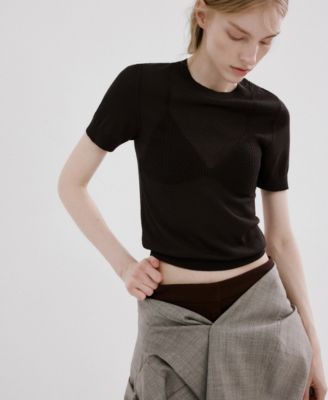 Women's Short-Sleeved Knitted Sweater