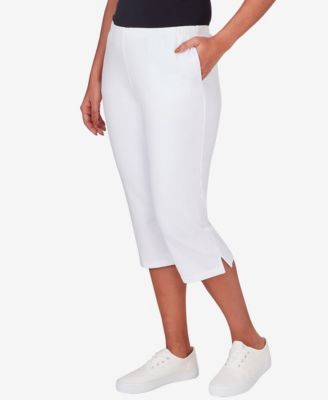 Petite Elastic Waist French Terry Capri Pants