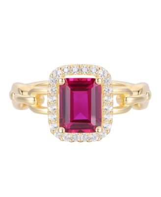 Amethyst (1-1/2 ct. t.w.) & Lab Grown White Sapphire (1/4 ct. t.w.) Ring in 14k Gold Over Sterling Silver (Also Available in Multi-Stones)
