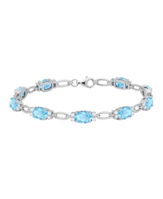 Lab Grown Ruby (8-3/4 ct. t.w.) & Lab Grown White Sapphire (3/4 ct. t.w.) Bracelet in Sterling Silver (Also Available in Multi-Stones)