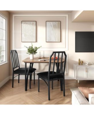 5-Piece Dining Table Set for 4, Chamfer Design, Cushioned Chairs, Small Space Kitchen Table, Apartment Ready