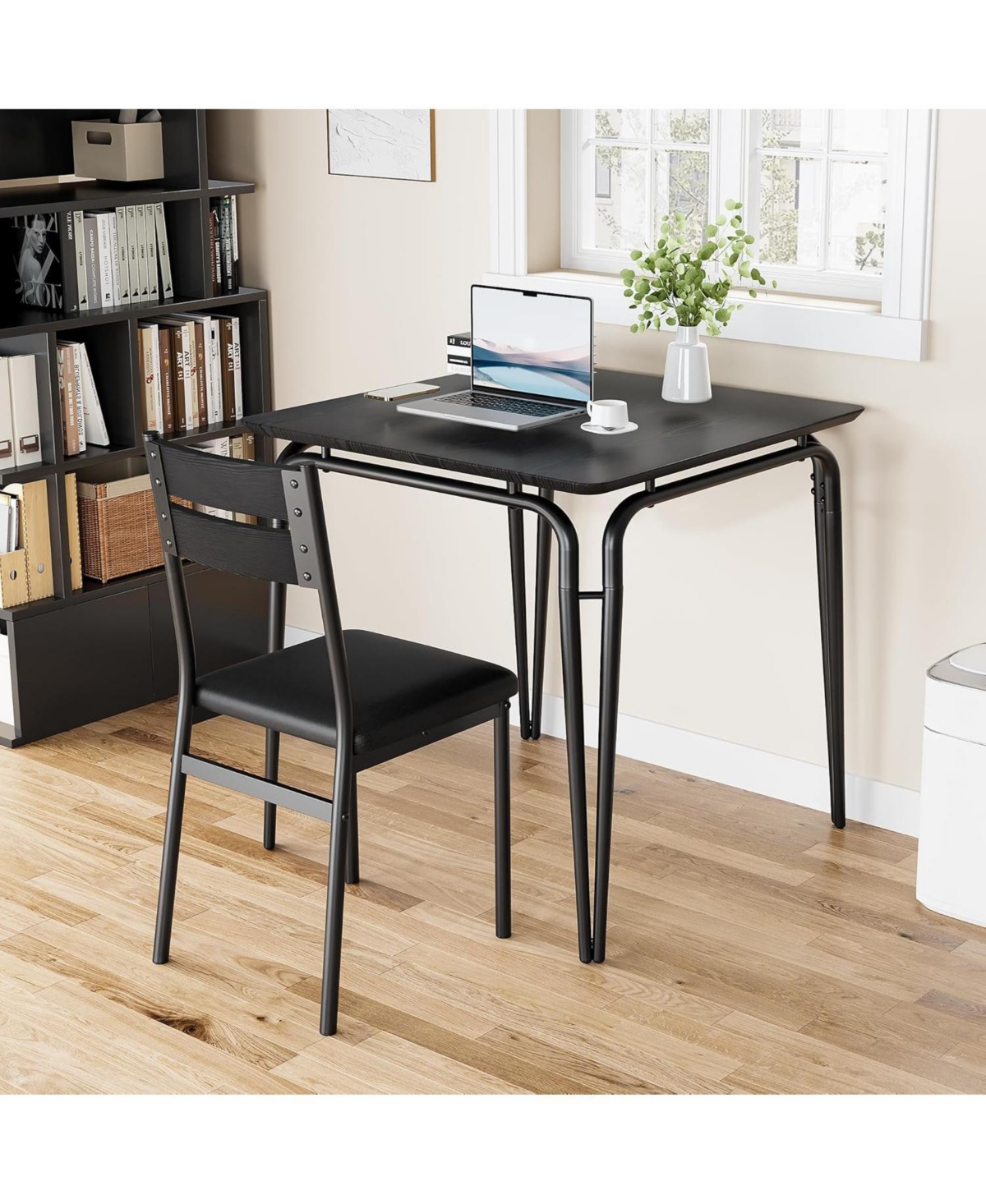 gaomon 3-Piece Dining Room Set, Table and 2 Chairs with Backrests and Padded Seats, Space Saving for Living Room