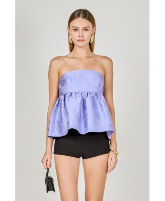 Women's Women's Jacquard Babydoll Tube Top