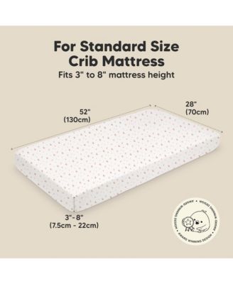 2pk Soothe Fitted Crib Sheets Neutral, Baby Crib Sheets, Fits Standard Nursery Baby Mattress