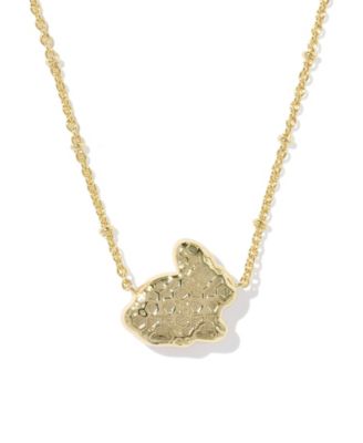 Gold-Tone Over Bunny Short Pendant Necklace
