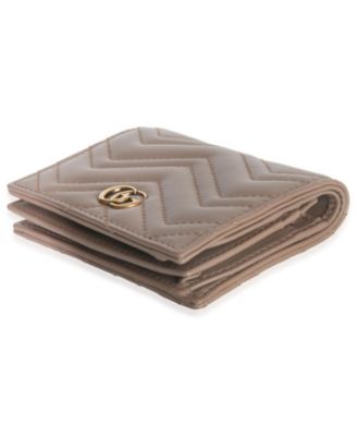 Porcelain Rose Matelasse Calfskin GG Card Case Wallet